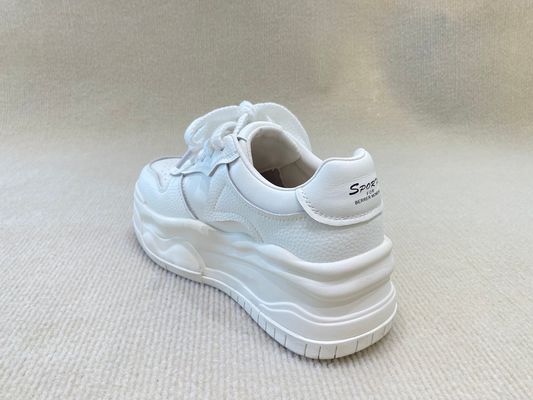 Autumn White Canvas Trainers Heightening Womens White Leather Casual Sneakers