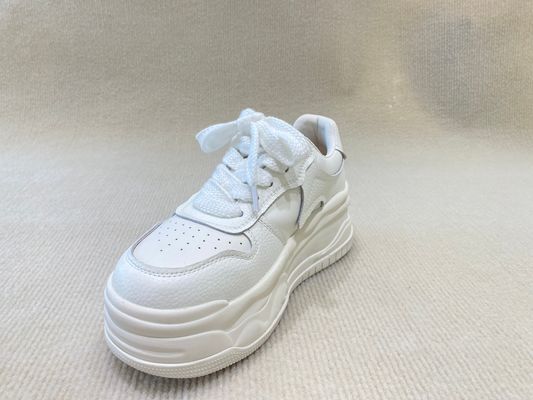 Autumn White Canvas Trainers Heightening Womens White Leather Casual Sneakers
