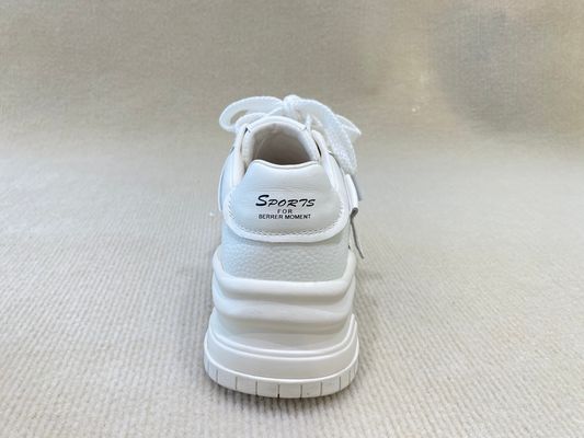 Autumn White Canvas Trainers Heightening Womens White Leather Casual Sneakers
