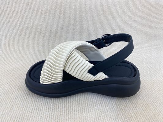 White Women Fashion Flip Flops With Flat Heel