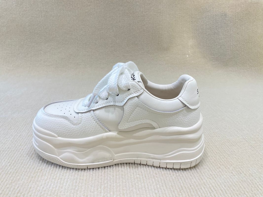 Autumn White Canvas Trainers Heightening Womens White Leather Casual Sneakers